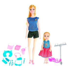 

Кукла-модель шарнирная «Синтия на прогулке» с малышом и аксессуарами, МИКС