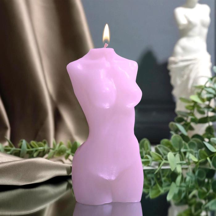 Свеча интерьерная "Женская фигура", розовая