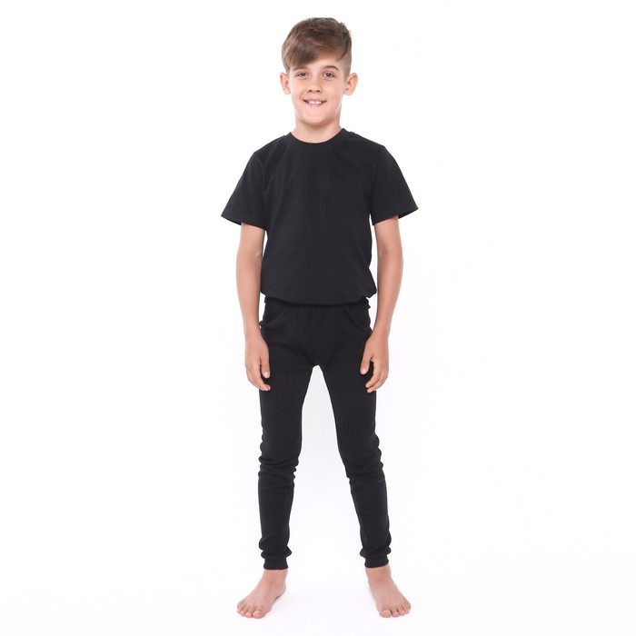 фото Термобельё для мальчика (кальсоны), цвет черный, рост 128 см ata kids