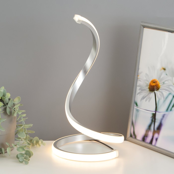 фото Настольная лампа 16607/1bk led 6вт серебро 19,5х19,5х35 см risalux
