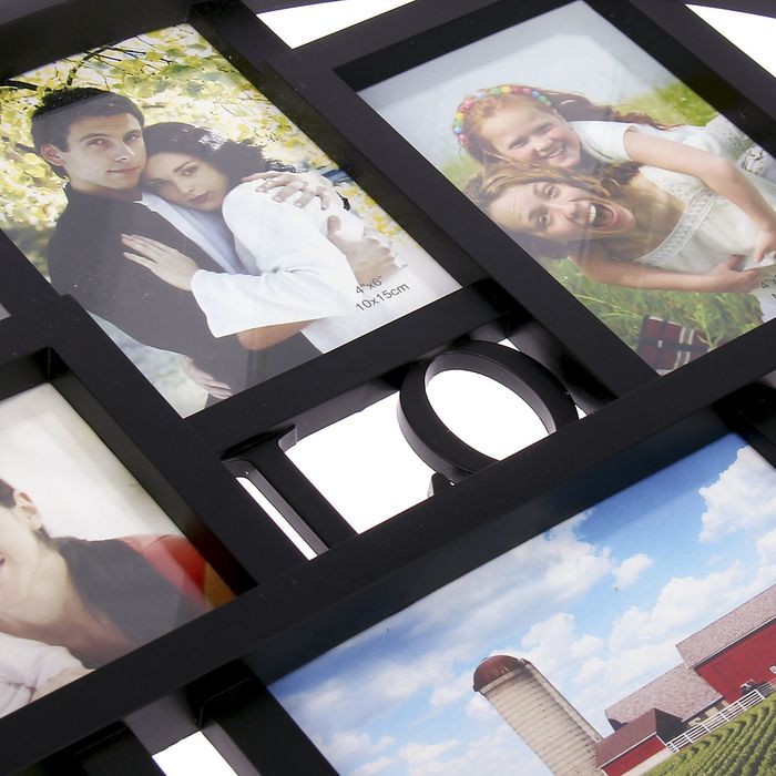 Фоторамка на 9 фото 10х15 см "Круглая" чёрная