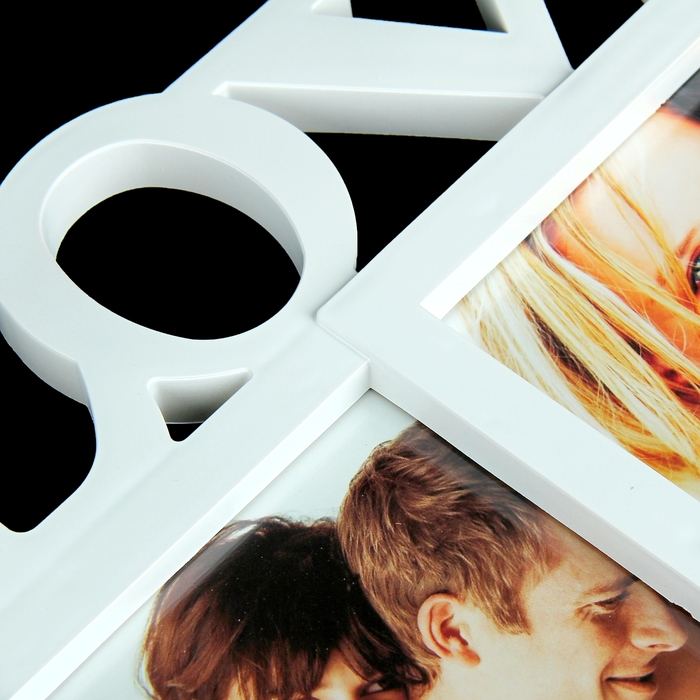 Фоторамка на 3 фото 10х15 см, 16х12 см Love белая