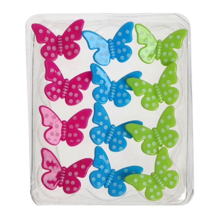 Кнопки канцелярские силовые в форме бабочек, 12 штук, deVENTE Butterfly
