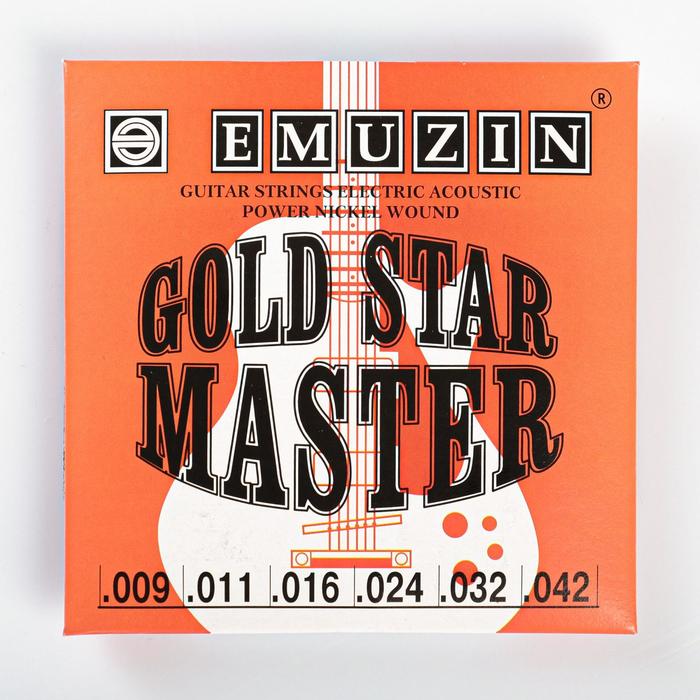 фото Струны "gold star master" с обмоткой из нержавеющей стали /.009 - .042/ emuzin