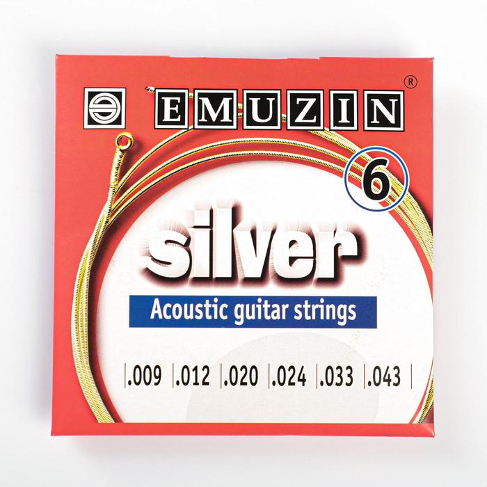 Струны для акустической гитары SILVER с обмоткой из посеребренной меди /.009 - .043/