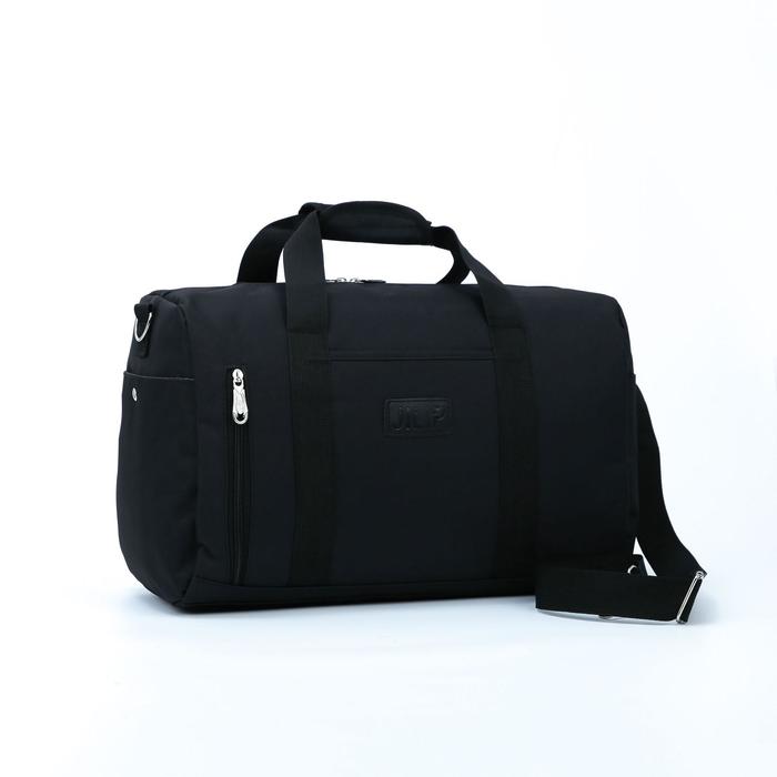 фото Сумка спортивная, отдел на молнии, 4 наружных кармана, длинный ремень, цвет чёрный