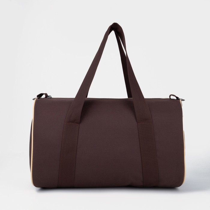 фото Сумка спортивная на молнии, длинный ремень, без подкладки, цвет коричневый luris