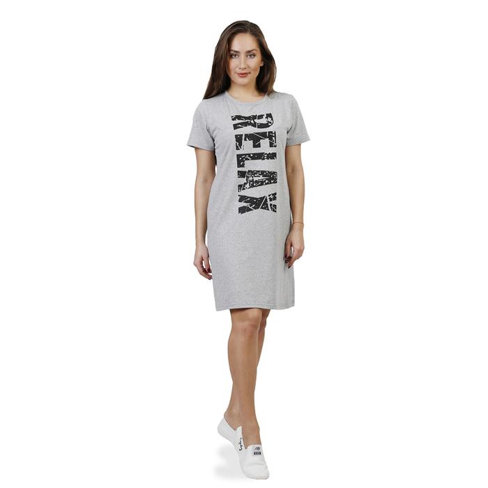 Туника, размер 56, цвет серый-меланж платье икона стиля кулирка серый меланж 56