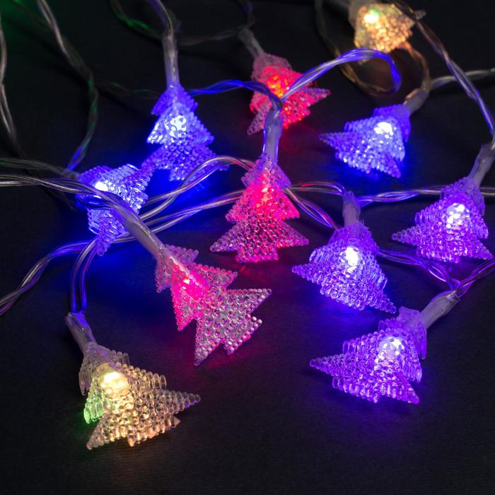 НИТЬ, 3 м, с насад. "Елки", Н.С. LED-20-3,6V, (АА*3 шт.не в компл) МУЛЬТИ