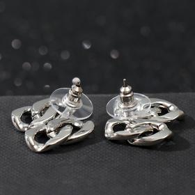 

Серьги металл "Блеск" крупная цепь, цвет серебро
