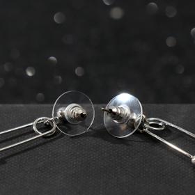 

Серьги металл "Блеск" булавки с шариком, цвет серебро