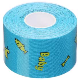 

Кинезио тейп Kinexib Classic Baby 4 см х 4 м, цвет синий, принт крокодил