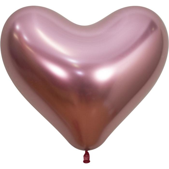 фото Шар латексный 14", сердце, reflex, хром, набор 50 шт., цвет розовый (909) sempertex
