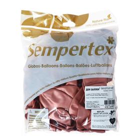 

Шар латексный 14", сердце, Reflex, хром, набор 50 шт., розовое золото (968)