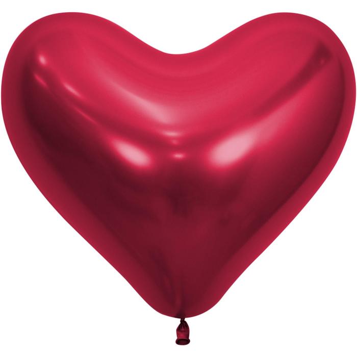 фото Шар латексный 14", сердце, reflex, хром, набор 50 шт., цвет красный (915) sempertex