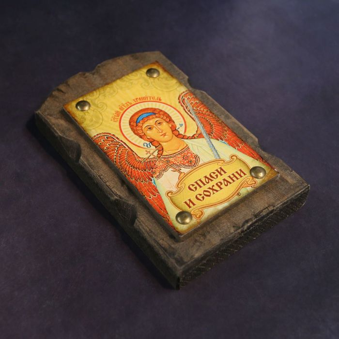 Икона над дверью под старину "Святой Ангел Хранитель"