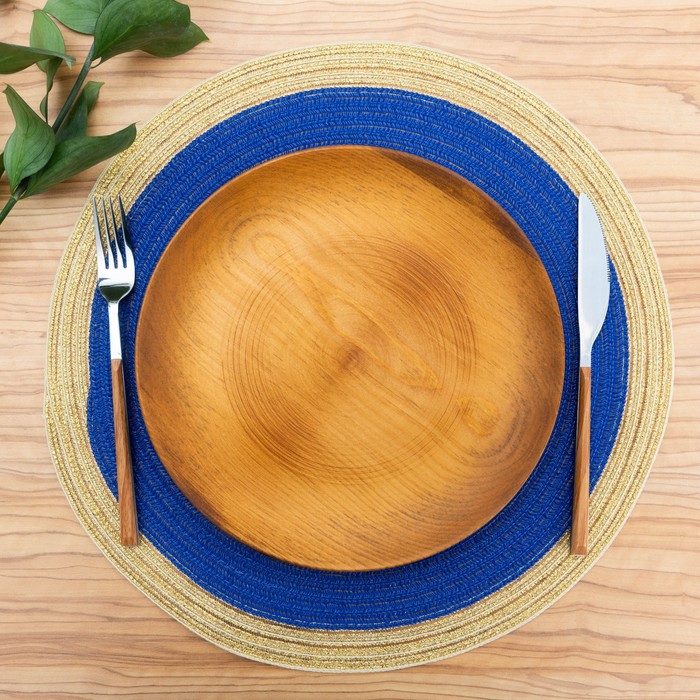Салфетка сервировочная на стол Доляна «Лана», d=38 см, цвет синий