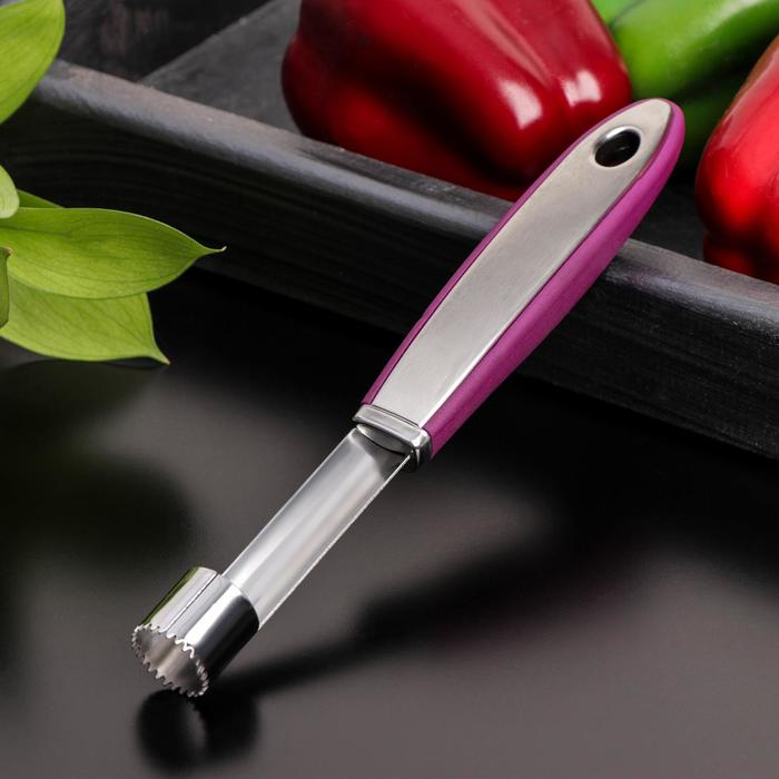 Нож для сердцевины Доляна Blаde, 21 см, ручка sоft-tоuch, цвет фиолетовый нож консервный доляна venus 20 5 см ручка sоft tоuch
