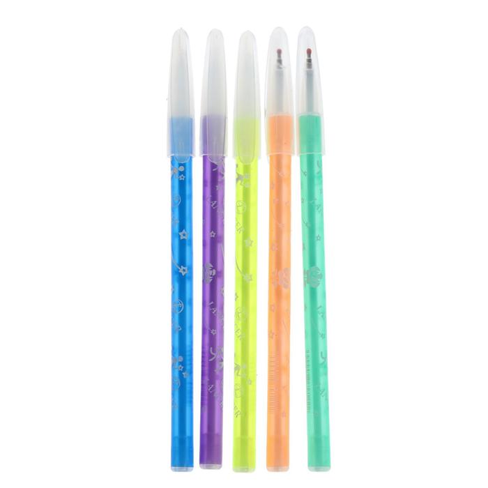 Набор ручек шариковых 5 штук MAZARi Irida 0.5 мм, синий стержень, пластиковый корпус, цветной, МИКС