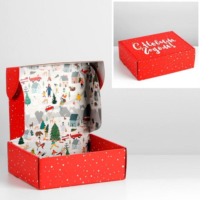 Коробка складная «С Новым годом», 27 × 21 × 9 см