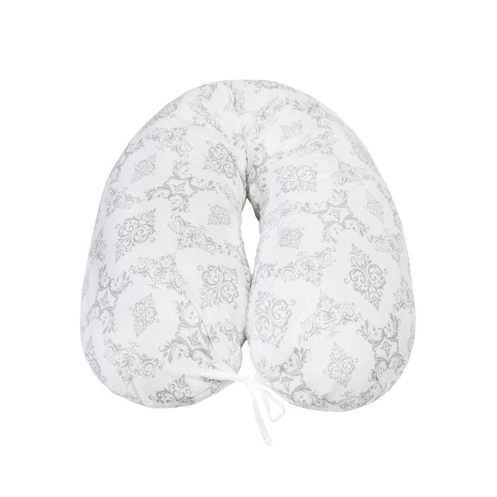 фото Наволочка к подушке для беременных 170х25 см, принт дамаск, цвет серый amarobaby