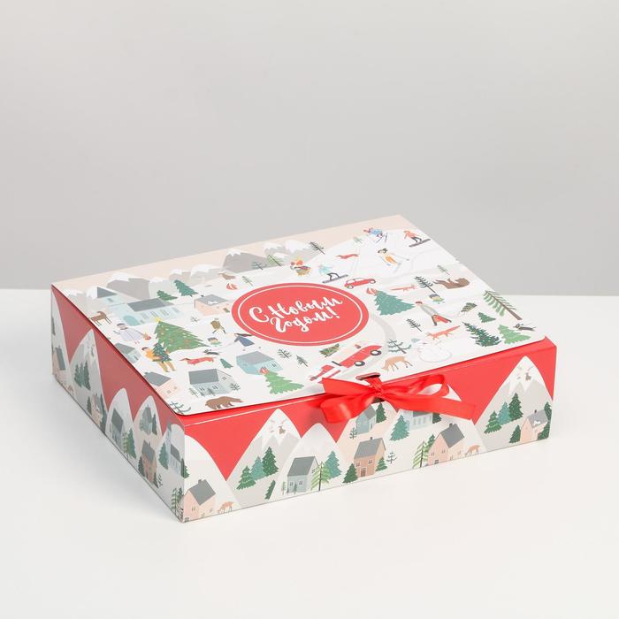 Складная коробка подарочная «Новогодние истории»,31 × 24,5 × 9 см
