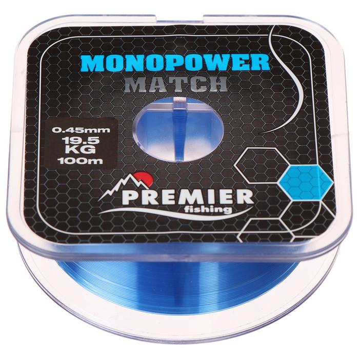 Леска Preмier fishing MONOPOWER мatch диаметр 045 мм тест 195 кг 100 м голубая 76₽