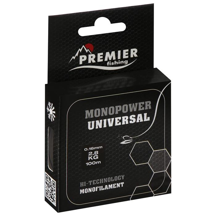 фото Леска preмier fishing monopower universal, диаметр 0.16 мм, тест 2.8 кг, 100 м, прозрачная premier fishing