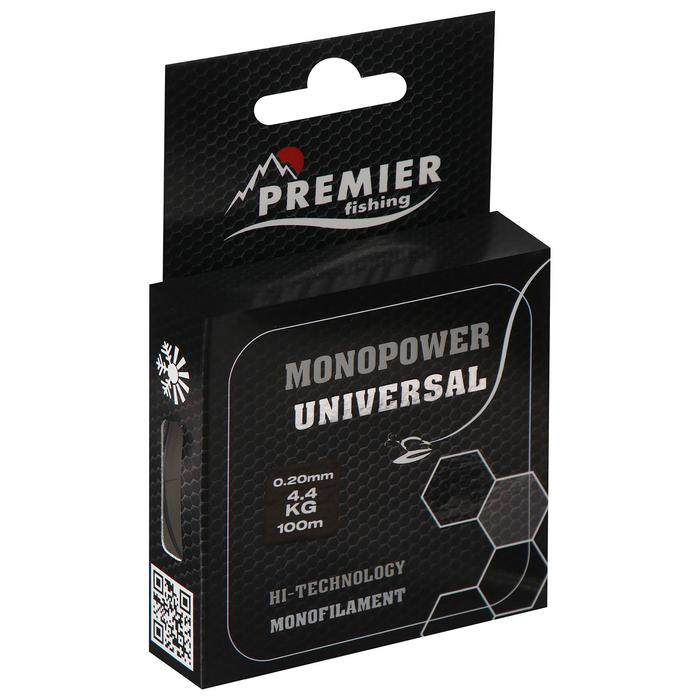 фото Леска preмier fishing monopower universal, диаметр 0.2 мм, тест 4.4 кг, 100 м, прозрачная premier fishing