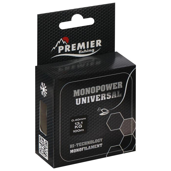 фото Леска preмier fishing monopower universal, диаметр 0.4 мм, тест 13.1 кг, 100 м, прозрачная premier fishing