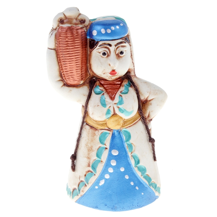 Сувенир Колокольчик "Грузинка С Кувшином" Шамот