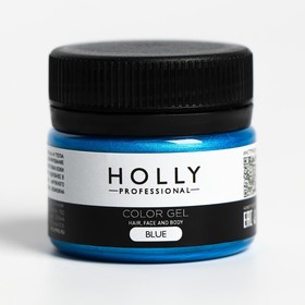 Декоративный гель для волос, лица и тела COLOR GEL Holly Professional, Blue, 20 мл Ош