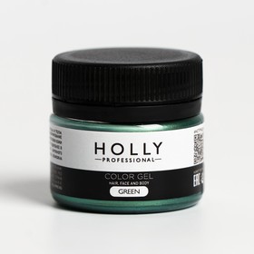 Декоративный гель для волос, лица и тела COLOR GEL Holly Professional, Green, 20 мл Ош