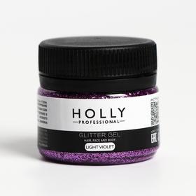 Декоративный гель для волос, лица и тела GLITTER GEL Holly Professional, Light Violet, 20 мл Ош
