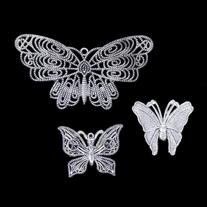 Декор металлический "Королевские бабочки" набор из 3 шт.