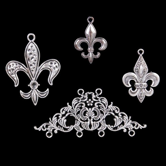 Декор металлический "Вензеля" набор из 4 шт.