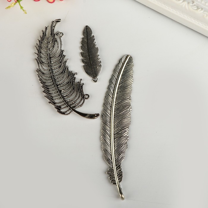 Декор металлический "Прикосновение пёрышка" набор из 3 шт.