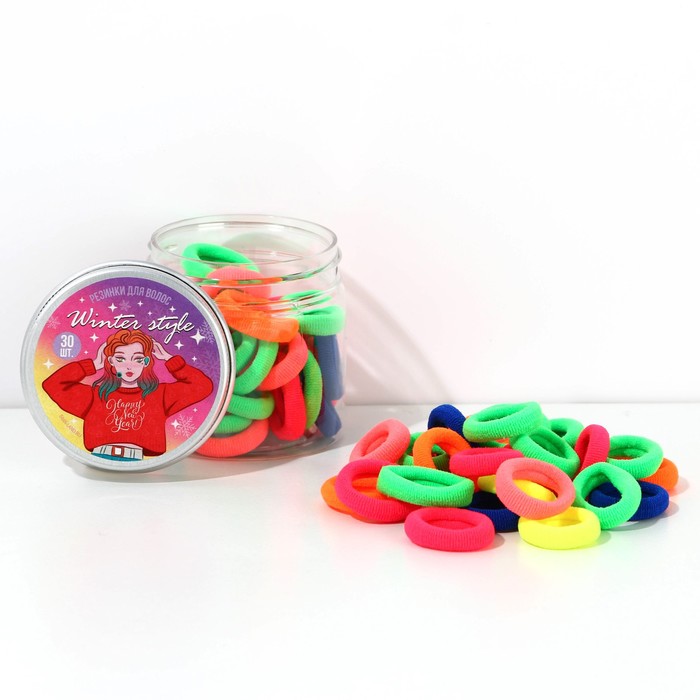 

Резинки для волос «Winter style», 30 шт., d= 2 см., МИКС