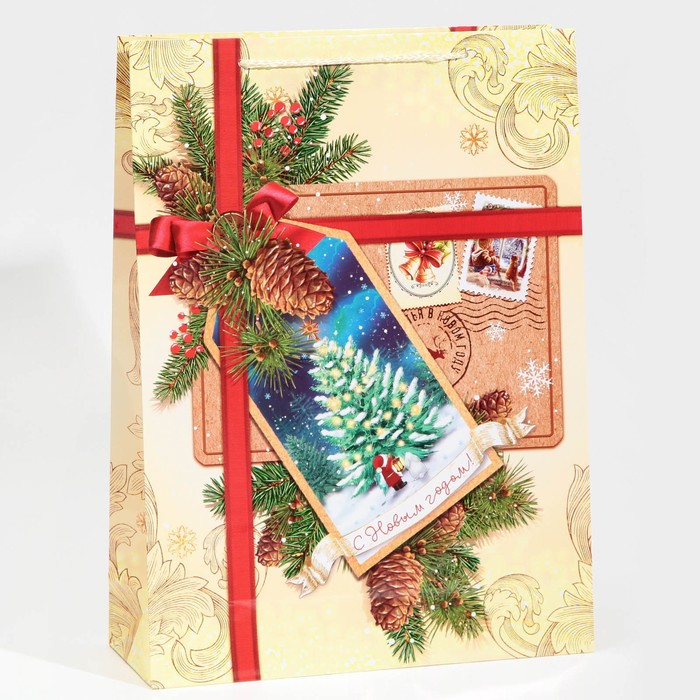 Пакет ламинированный вертикальный «С Новым годом!», L 28 × 38 × 9 см доступные радости пакет ламинированный вертикальный зайчонок l 28 × 38 × 9 см