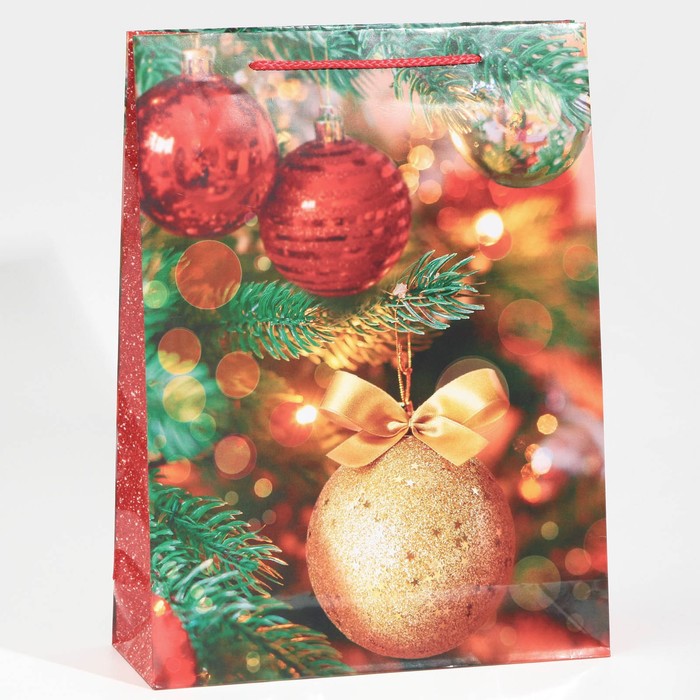 Пакет ламинированный вертикальный «Новогодние шарики», L 28 × 38 × 9 см доступные радости пакет ламинированный вертикальный зайчонок l 28 × 38 × 9 см