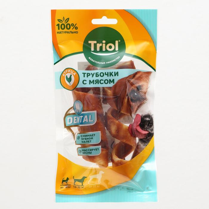

Трубочки витые жевательные DENTAL с мясом курицы, 12,5см, 35-45г (уп.2шт.)