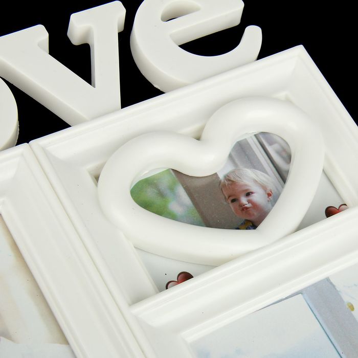 Фоторамка на 3 фото 10х8 см, 10,5х6,5 см, 10х15 см Love белая