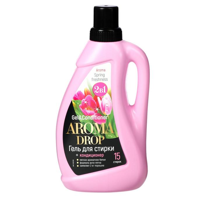 

Жидкое средство для стирки Aroma Drop "Весенняя свежесть", гель, универсальное, с кондиционером, 1 л