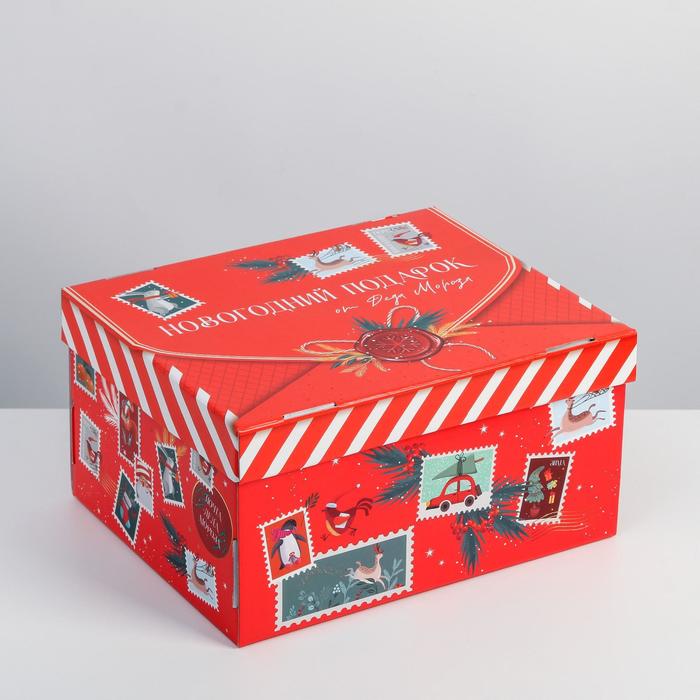Складная коробка «Новогодний подарок», 31,2 х 25,6 х 16,1 см коробка складная рифленная новогодний подарок 21 х 15 х 5 см