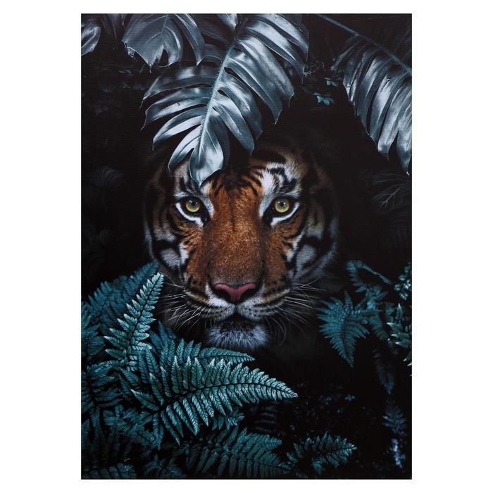 Картина на холсте Тигр в листьях 50х70 см картина на холсте абстракция блистание 50х70 см