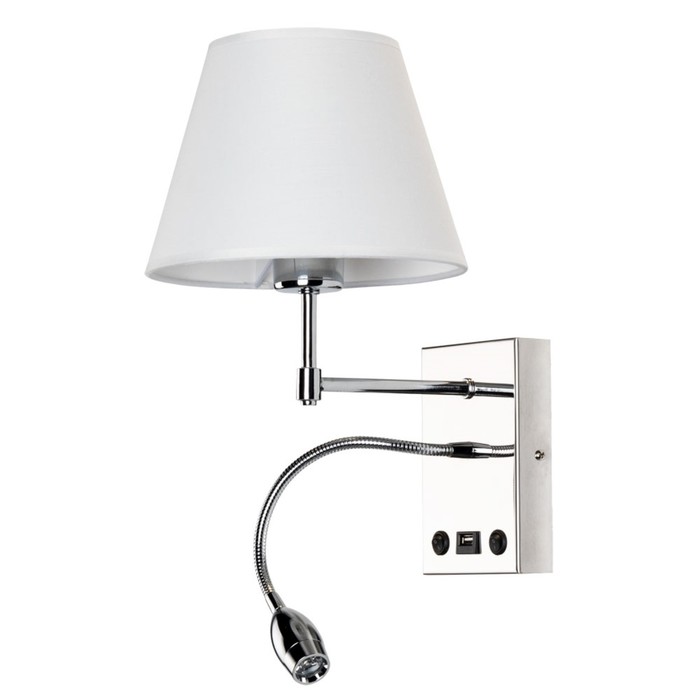 фото Бра elba, 1x60вт e27 + 1х3вт led, 3000к, 210лм, цвет хром arte lamp