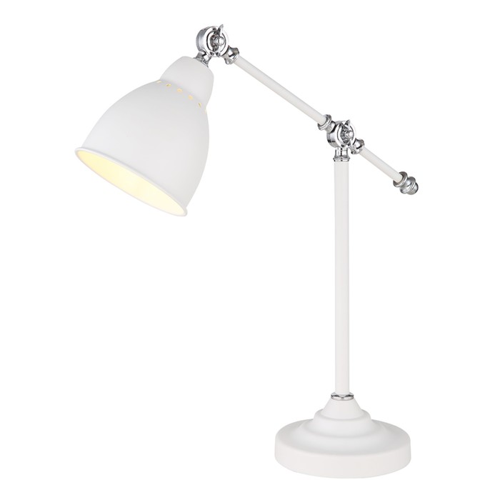 Настольная лампа BRACCIO, 1x60Вт E27, цвет белый настольная лампа santiago e27 1x60вт цвет хром серый