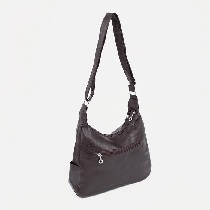 

Сумка-мешок, отдел на молнии, 5 наружных карманов, регулируемый ремень, цвет коричневый