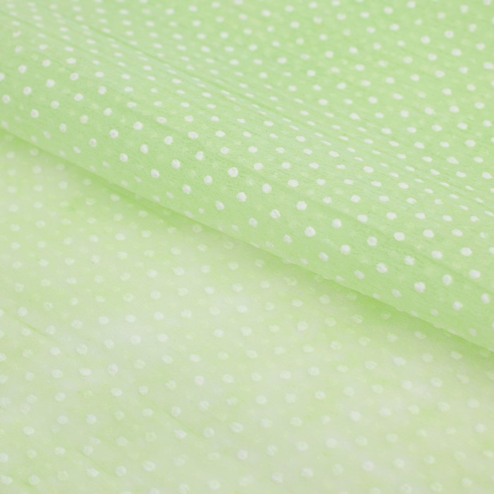 Флизелин "Горошек", цвет зеленый