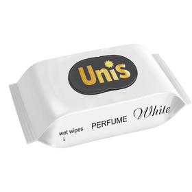Влажные салфетки UNIS White антибактериальные, с клапаном, 84 шт.